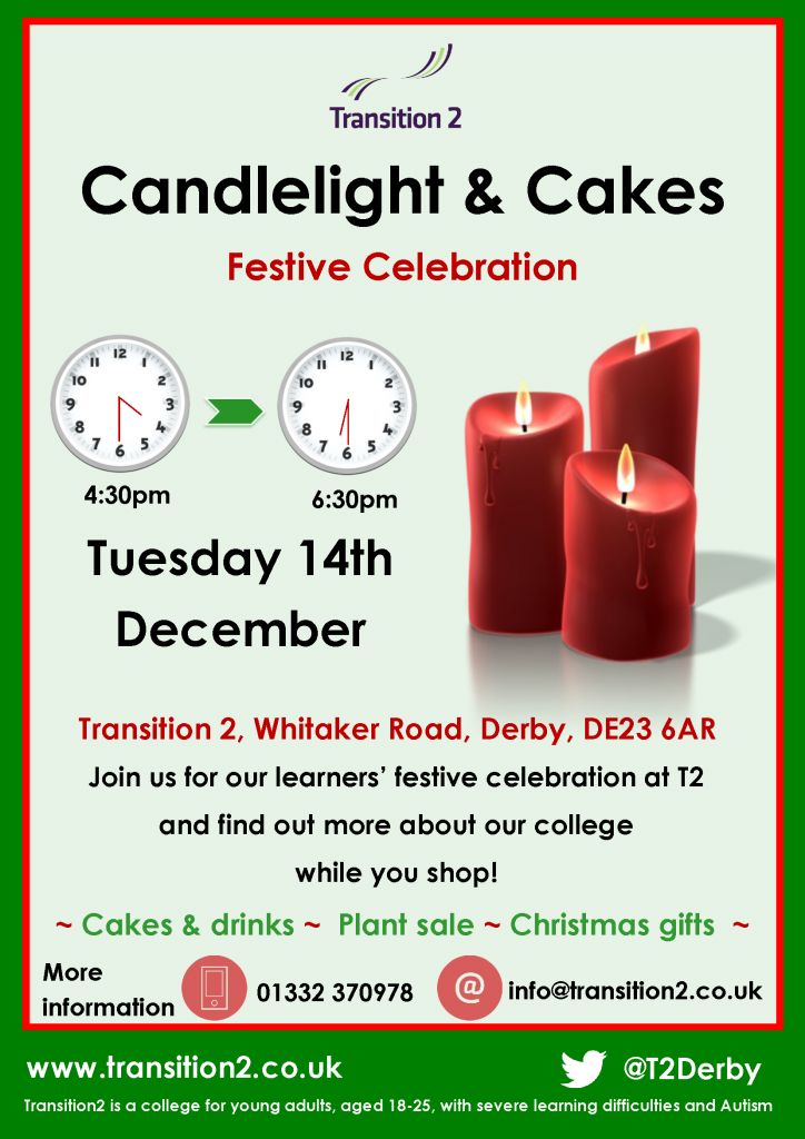 Candlelight and Cakes event flyer